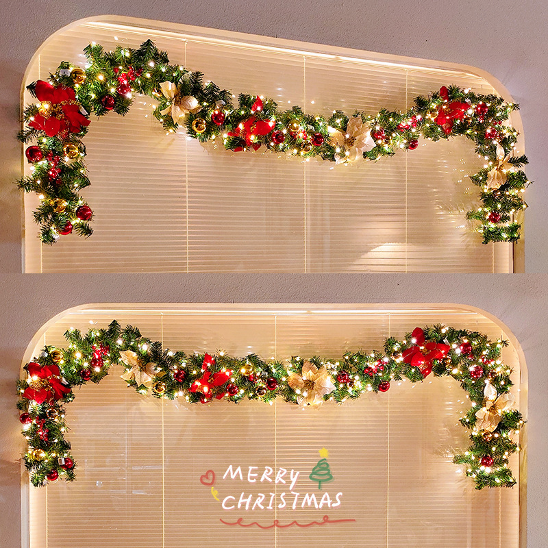 Vianočná dekorácia: girlanda z ratanu s strapcami a čipkou na okno (6fSTaTK4; Materiály: ratan, textil, ďalšie; Značka: Hangzhou Fuyang Trading Firm; Vhodné na Vianoce)