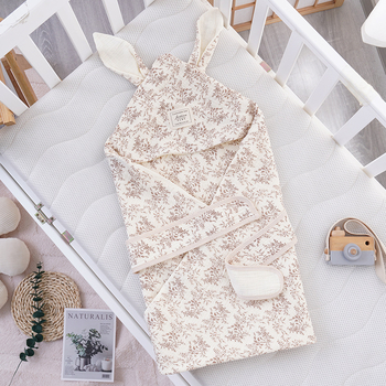 Бебешко одеяло за гушкане с големи заешки уши, новородено; за всички сезони; пълнеж: полиестерно влакно; плат: памук; тегло до 0,5 кг; за деца до 1 година; пролет и есен.