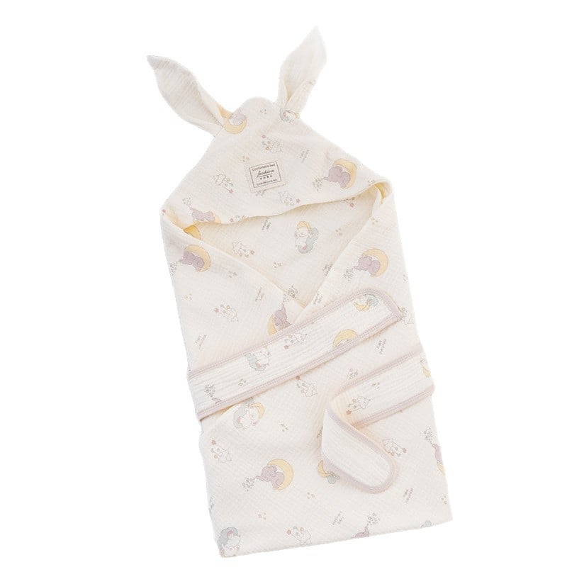 Бебешко одеяло за гушкане с големи заешки уши, новородено; за всички сезони; пълнеж: полиестерно влакно; плат: памук; тегло до 0,5 кг; за деца до 1 година; пролет и есен.