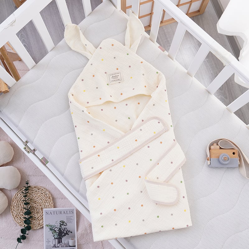 Бебешко одеяло за гушкане с големи заешки уши, новородено; за всички сезони; пълнеж: полиестерно влакно; плат: памук; тегло до 0,5 кг; за деца до 1 година; пролет и есен.