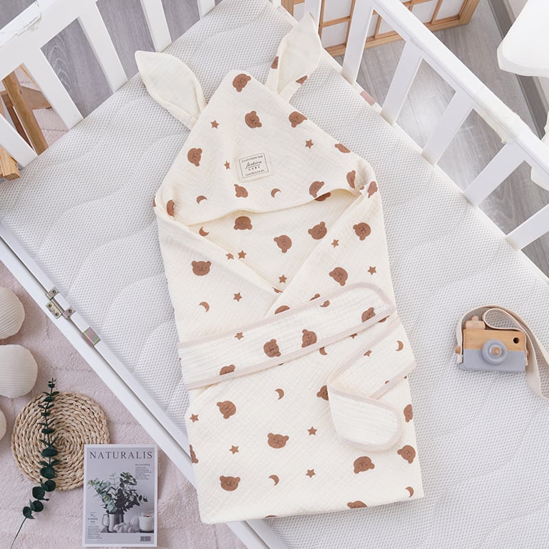 Бебешко одеяло за гушкане с големи заешки уши, новородено; за всички сезони; пълнеж: полиестерно влакно; плат: памук; тегло до 0,5 кг; за деца до 1 година; пролет и есен.