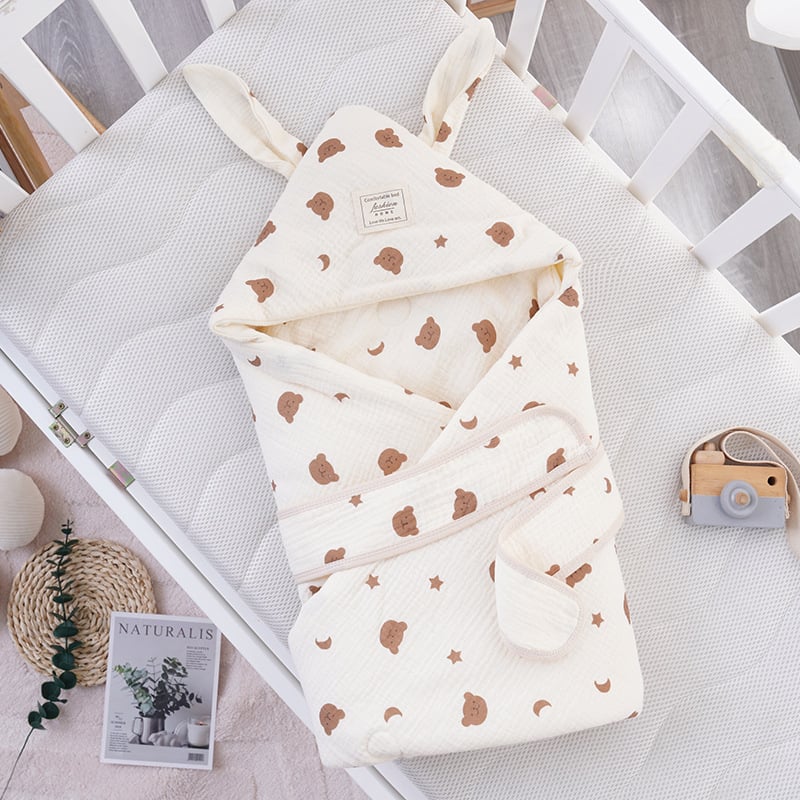 Бебешко одеяло за гушкане с големи заешки уши, новородено; за всички сезони; пълнеж: полиестерно влакно; плат: памук; тегло до 0,5 кг; за деца до 1 година; пролет и есен.
