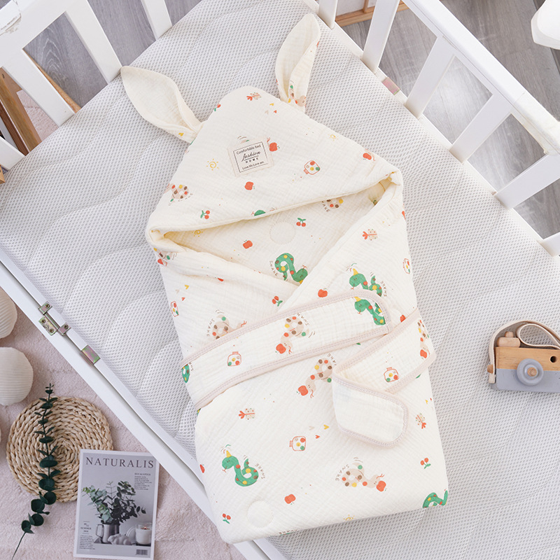 Бебешко одеяло за гушкане с големи заешки уши, новородено; за всички сезони; пълнеж: полиестерно влакно; плат: памук; тегло до 0,5 кг; за деца до 1 година; пролет и есен.