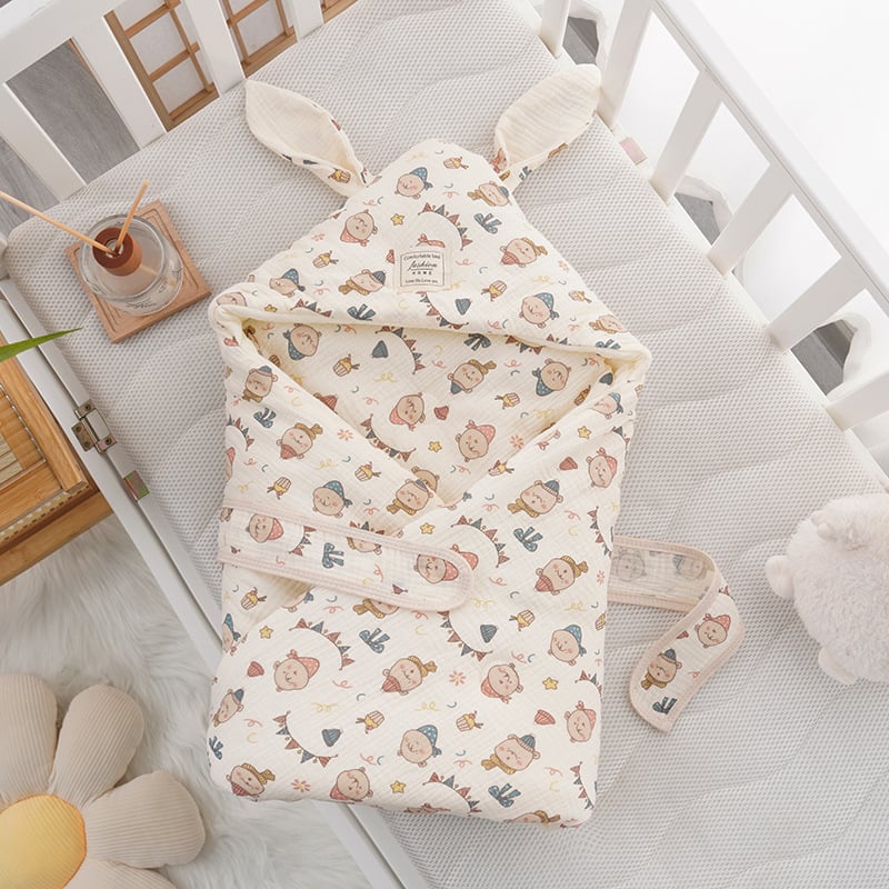 Бебешко одеяло за гушкане с големи заешки уши, новородено; за всички сезони; пълнеж: полиестерно влакно; плат: памук; тегло до 0,5 кг; за деца до 1 година; пролет и есен.