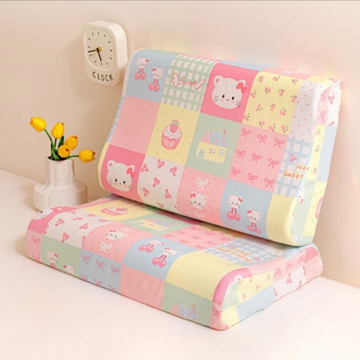 Detská latexová vankúš s bavlneným poťahom – obdĺžnikový tvar, latex obsah <70%, jadro z bavlny