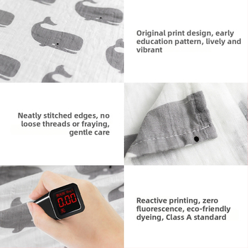 Detský bryndák z bavlnenej gázy – vzor zvieraťa, pre vek 0–3 rokov, proti zašpineniu