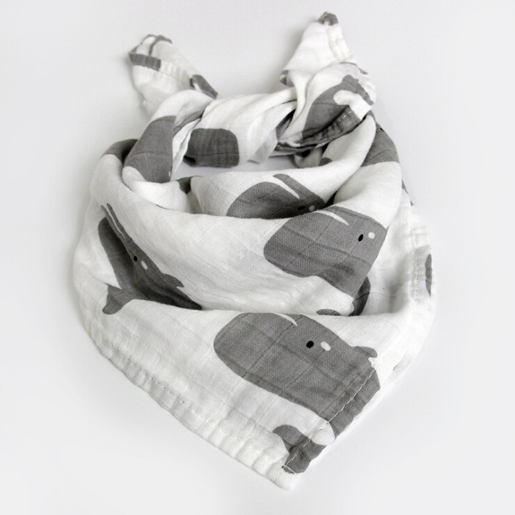 Detský bryndák z bavlnenej gázy – vzor zvieraťa, pre vek 0–3 rokov, proti zašpineniu