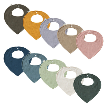 Trojuholníková utierka na sliny pre dojčatá, bavlna >95%, savá, jednofarebný vzor