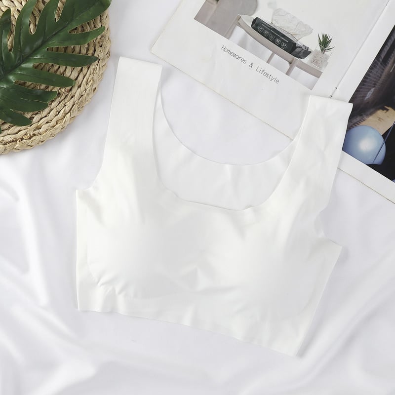 Szőrés nélküli, vezeték nélküli push-up sportmelltartó mellény-stílusban, formázott kosarakkal; külső anyag nylon 70–80%, bélés elasztán 25%, acélgyűrű nélkül