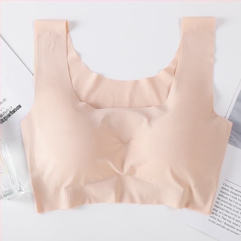 Szőrés nélküli, vezeték nélküli push-up sportmelltartó mellény-stílusban, formázott kosarakkal; külső anyag nylon 70–80%, bélés elasztán 25%, acélgyűrű nélkül