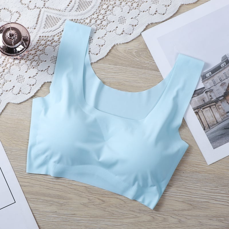 Szőrés nélküli, vezeték nélküli push-up sportmelltartó mellény-stílusban, formázott kosarakkal; külső anyag nylon 70–80%, bélés elasztán 25%, acélgyűrű nélkül