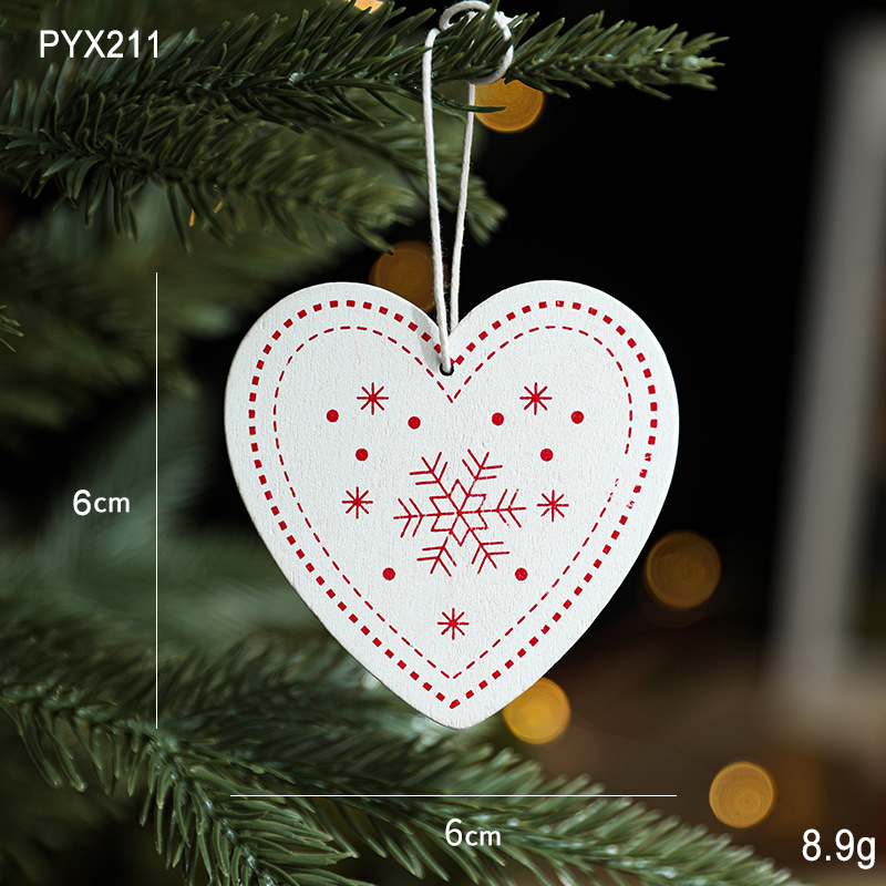 Drevená karikatúrna ozdoba Santa Clausa so snehovou vločkou – scénické vianočné dekorácie