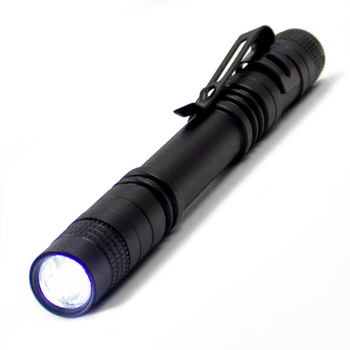 LED vodootporna kamping nužna svjetiljka s klipom za olovku (3W LED, AA baterija, 500mAh, aluminijska zlitina, doseg <50 m)