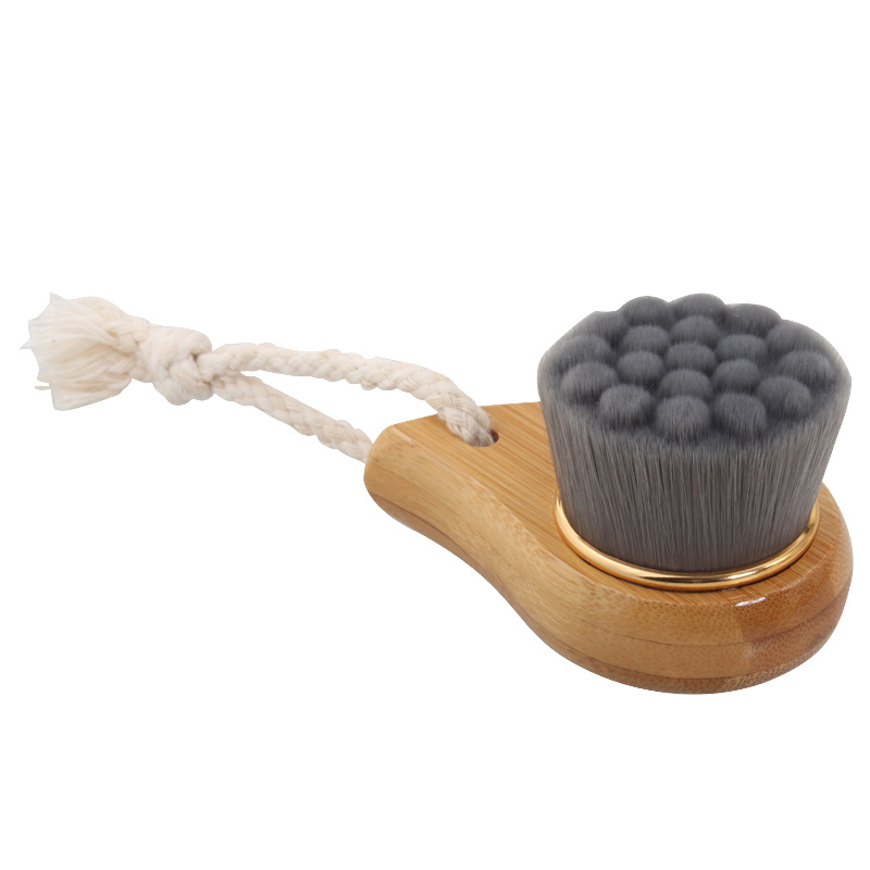 Ručná kefka na čistenie tváre s drevenou rúčkou, masážny typ, hlboké čistenie