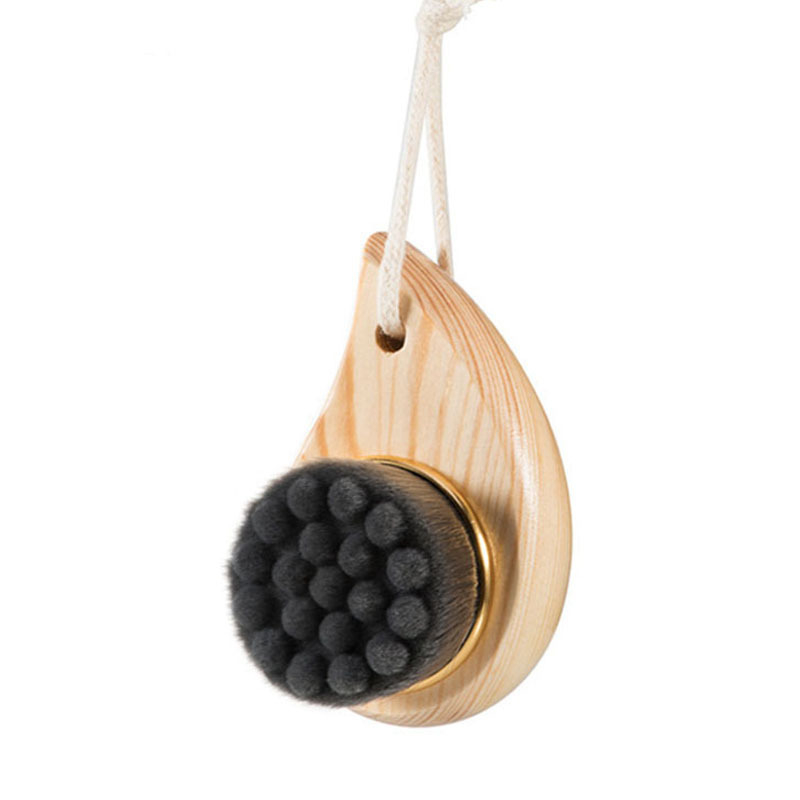 Ručná kefka na čistenie tváre s drevenou rúčkou, masážny typ, hlboké čistenie