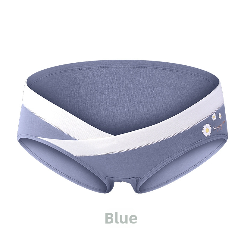 Tehotenské bavlnené spodné nohavičky s nízkym pásom, podpora brucha, V-front trojuholníkový dizajn