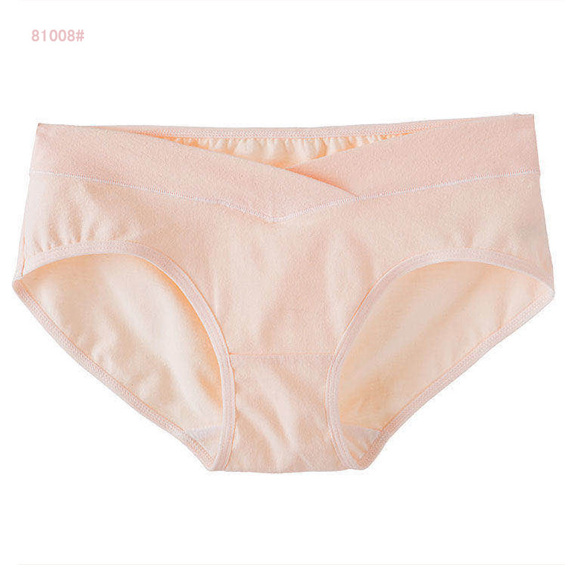 Tehotenské bavlnené spodné nohavičky s nízkym pásom, podpora brucha, V-front trojuholníkový dizajn