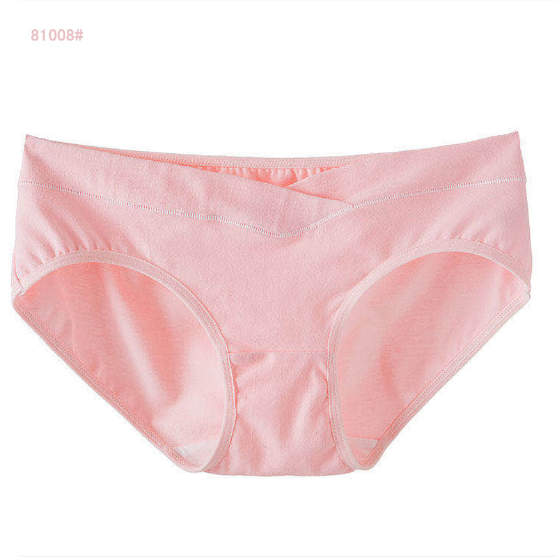 Tehotenské bavlnené spodné nohavičky s nízkym pásom, podpora brucha, V-front trojuholníkový dizajn