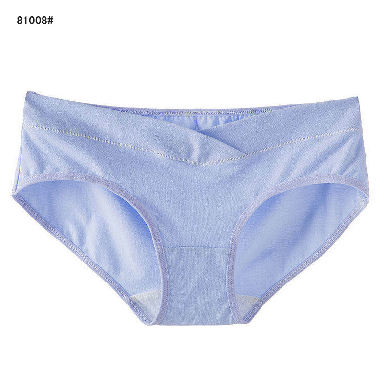 Tehotenské bavlnené spodné nohavičky s nízkym pásom, podpora brucha, V-front trojuholníkový dizajn