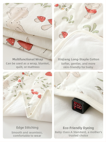 Detská deka z bavlny, výplň polyesters bavlna, vhodná na jar, jeseň a zimu; pre dojčatá a malé deti (80–100 cm); vzory: zvieratá, kreslené postavičky, Avatar, písmená, kvety, bodky