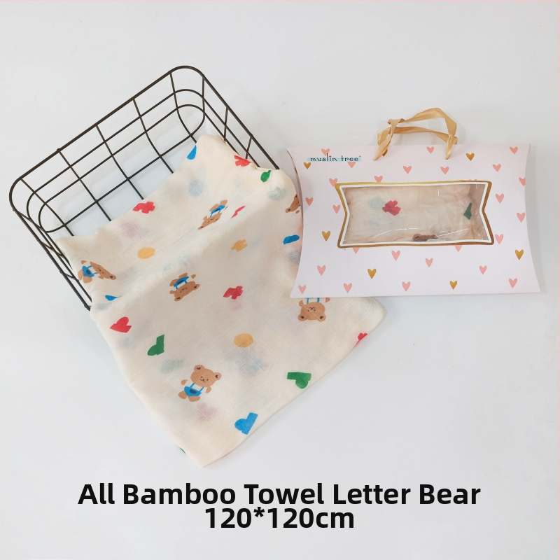 Muslintree/Cotton Tree Bambusové vlákno – Letný prebalovacia šatka pre novorodencov, vzor zvierat/animovaný