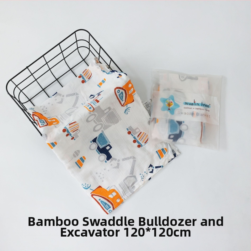 Muslintree/Cotton Tree Bambusové vlákno – Letný prebalovacia šatka pre novorodencov, vzor zvierat/animovaný