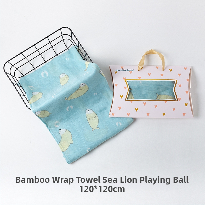 Muslintree/Cotton Tree Bambusové vlákno – Letný prebalovacia šatka pre novorodencov, vzor zvierat/animovaný