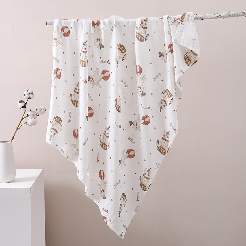 Zavinovacia osuška z bambusových vlákien (74% bambus, 26% bavlna), leto, pre dojčatá a malé deti, vzory: zvieratá, kreslené postavičky, kvety
