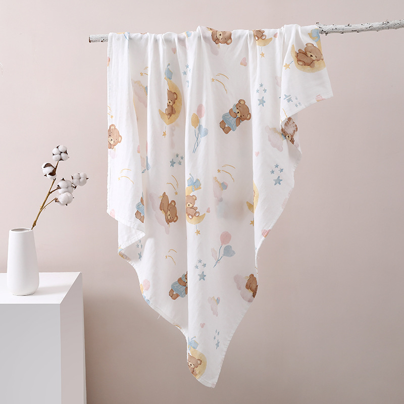 Zavinovacia osuška z bambusových vlákien (74% bambus, 26% bavlna), leto, pre dojčatá a malé deti, vzory: zvieratá, kreslené postavičky, kvety