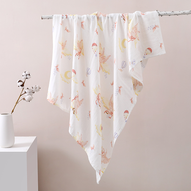 Zavinovacia osuška z bambusových vlákien (74% bambus, 26% bavlna), leto, pre dojčatá a malé deti, vzory: zvieratá, kreslené postavičky, kvety