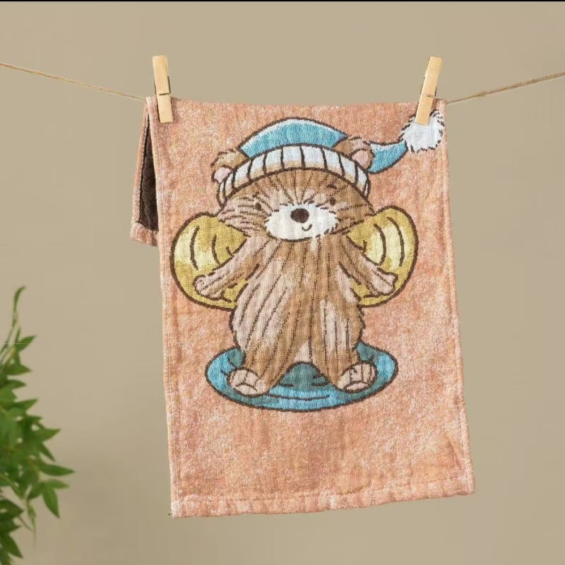 Бебешка памучна хавлия, жакардова тъкан, 50-80 г, марка Slanting Moon and Three Stars