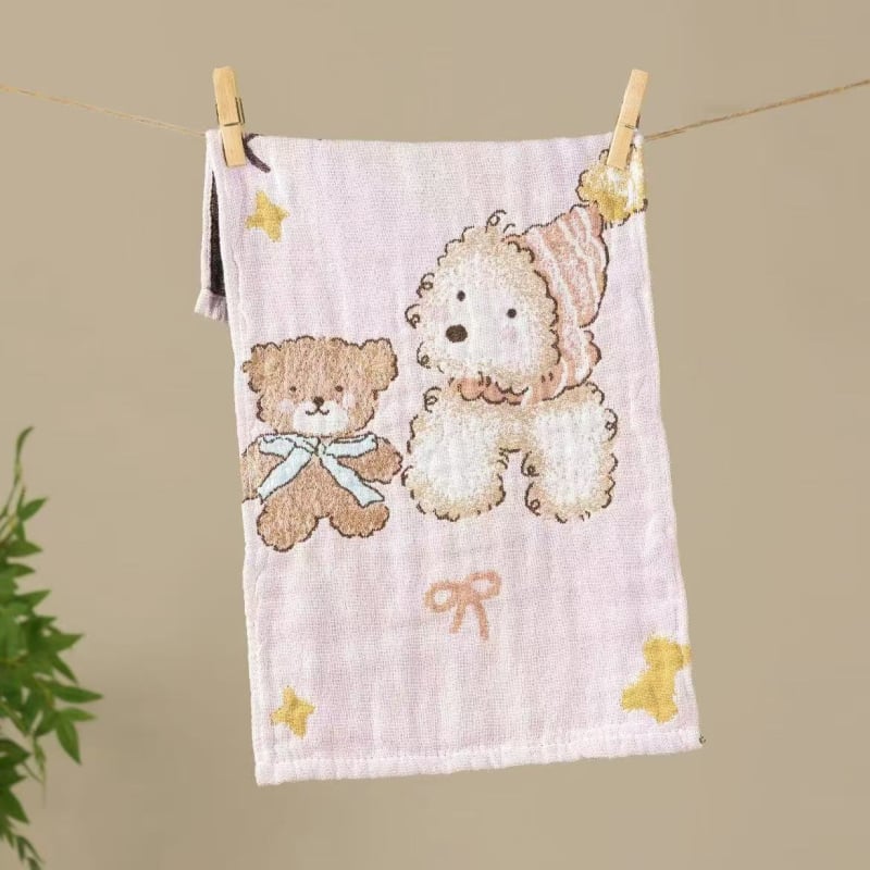 Бебешка памучна хавлия, жакардова тъкан, 50-80 г, марка Slanting Moon and Three Stars