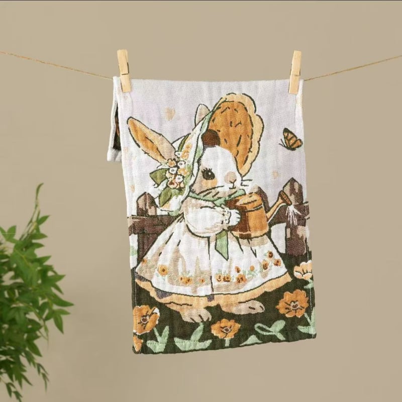 Бебешка памучна хавлия, жакардова тъкан, 50-80 г, марка Slanting Moon and Three Stars