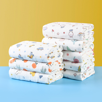 Šesťvrstvový gáza uterák na kúpanie pre batoľatá, čistá bavlna, široký lem, pre deti, mäkký a priedušný