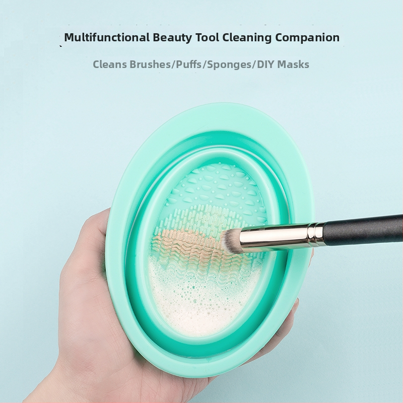 Silikona kosmētikas otu tīrīšanas līdzeklis, saliekamais tīrīšanas trauks, modelis XMS01