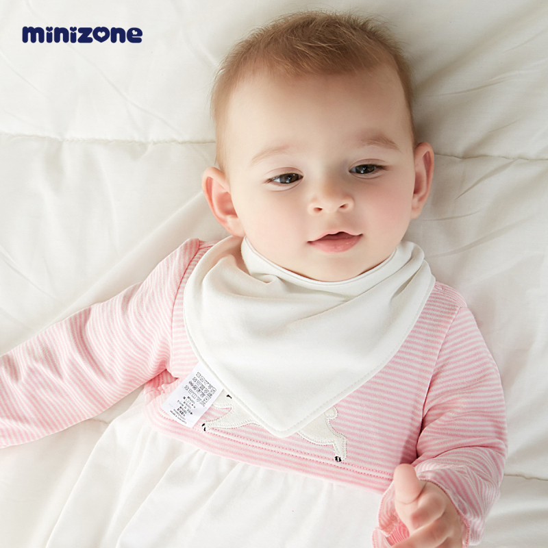 Minizone trojuholníkový detský bryndák na zapínanie, bavlna, proti zašpineniu, pre novorodencov 0–12 mesiacov
