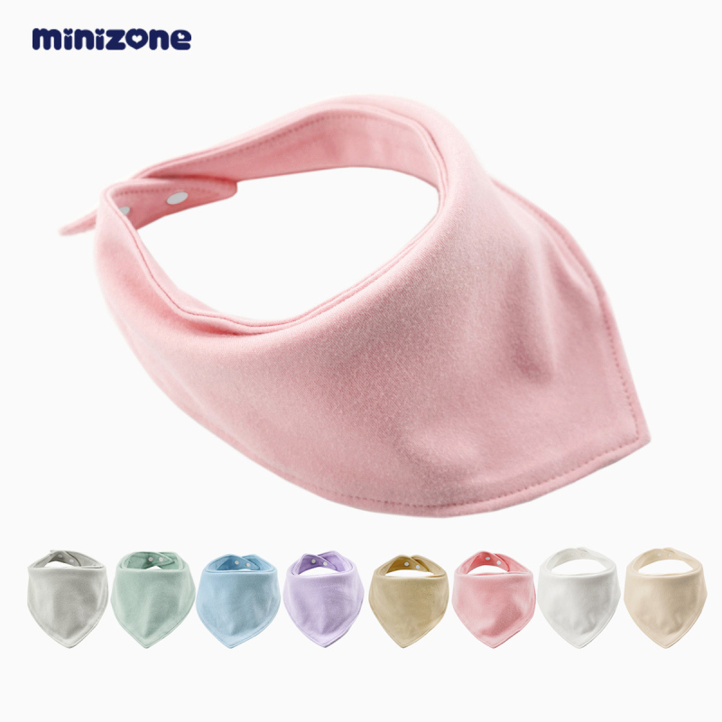 Minizone trojuholníkový detský bryndák na zapínanie, bavlna, proti zašpineniu, pre novorodencov 0–12 mesiacov