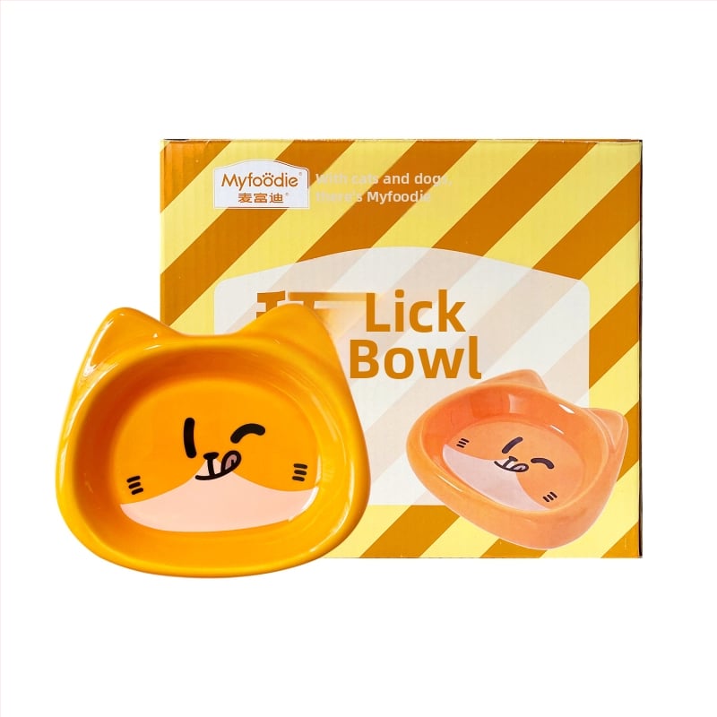 Керамична двуфункционална купа за храна и вода за котки — Naughty марка, без автоматично подхранване