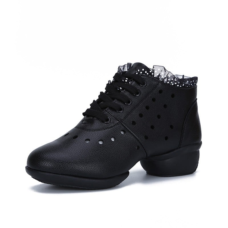 Dámske tanečné topánky so strednou pätou, sieťovaný vršok, gumová podrážka, priedušné, na balet, moderný tanec, latin