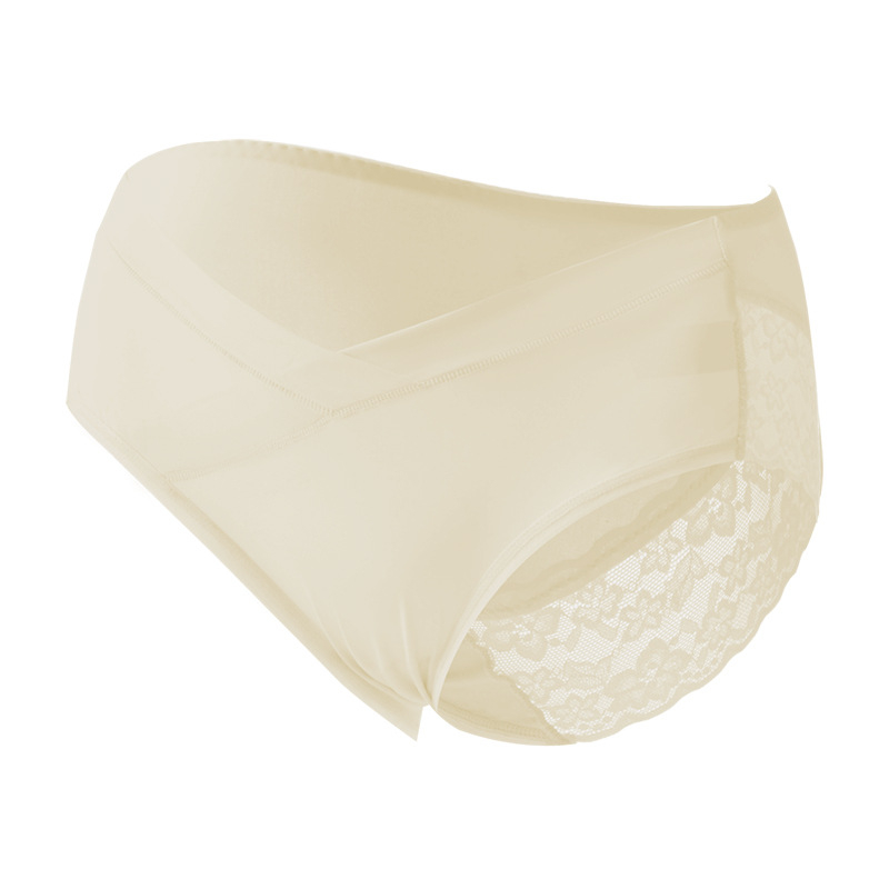 Tehotenské nohavice s V-tvarnou oporou brucha, nízka pás, pletené z nylonu s bavlnenou podšívkou, 51–60D, 80–90% nylon