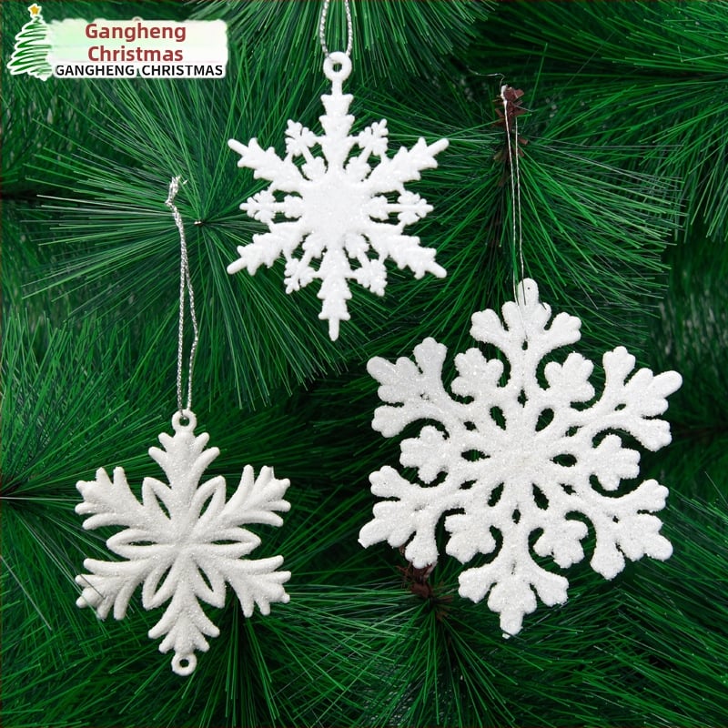 Plastové krištáľové snehové vločky na dekoráciu vianočného stromčeka – balenie: OPP vrecko; materiál: plast; úpravy: Áno; licencovaná súkromná značka: Áno; značka: Hong Kong Heng