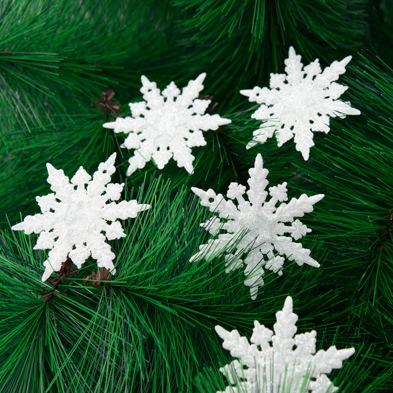 Plastové krištáľové snehové vločky na dekoráciu vianočného stromčeka – balenie: OPP vrecko; materiál: plast; úpravy: Áno; licencovaná súkromná značka: Áno; značka: Hong Kong Heng