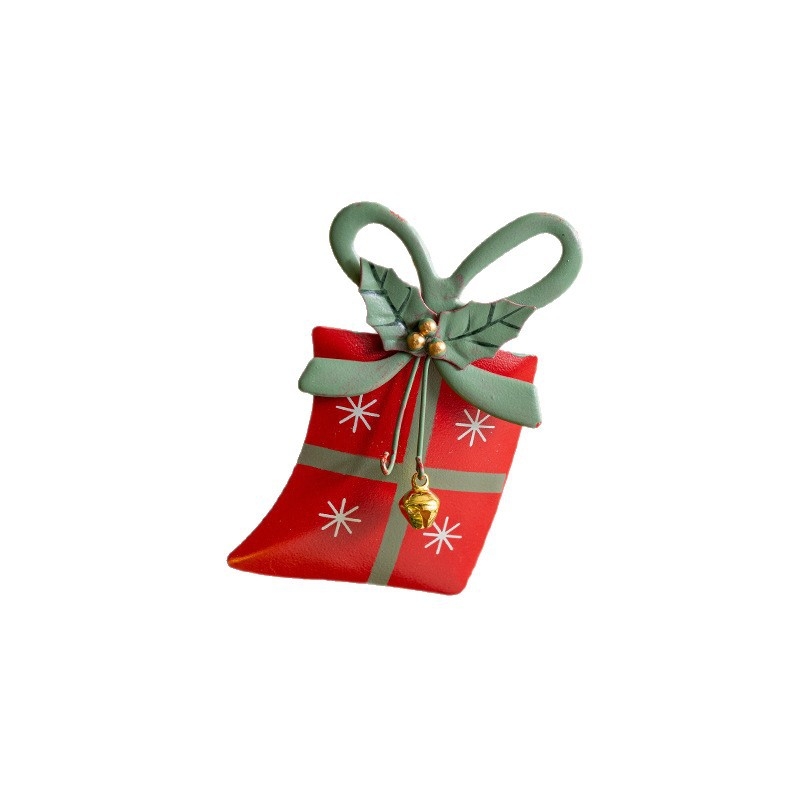 Dekoratívny prívesok - päťbodová severná hviezda s červenou darčekovou krabičkou (Materiál: 106847; Značka: Snow fir christmas; Používané sviatky: Vianoce)