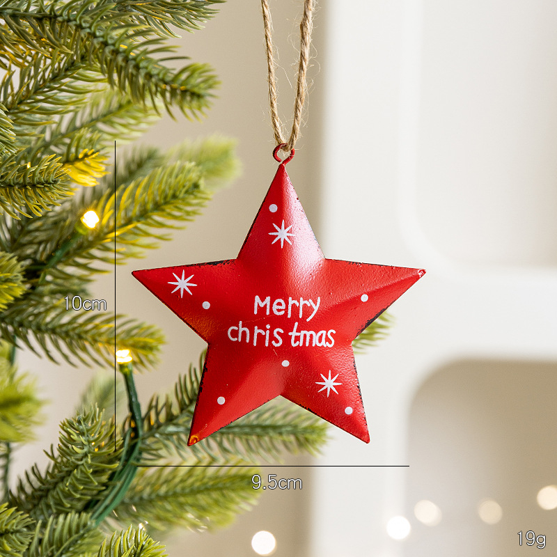 Dekoratívny prívesok - päťbodová severná hviezda s červenou darčekovou krabičkou (Materiál: 106847; Značka: Snow fir christmas; Používané sviatky: Vianoce)