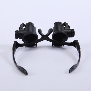 LED hlavový lup s LED osvetlením pre inšpekciu starožitností šperkov a hodiniek, zväčšenie 10x–25x, model 9892GJ, značka Safety test, licencovaná súkromná značka: Áno