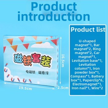 Magnetická súprava pre základnú školu na vedecké experimenty s kompasom — didaktické pomôcky; Rozsah: základná škola veda; Aplikácia: vnútorné aj vonkajšie prostredie; Materiál: kov, magnet, plast; Hmotnosť: 234