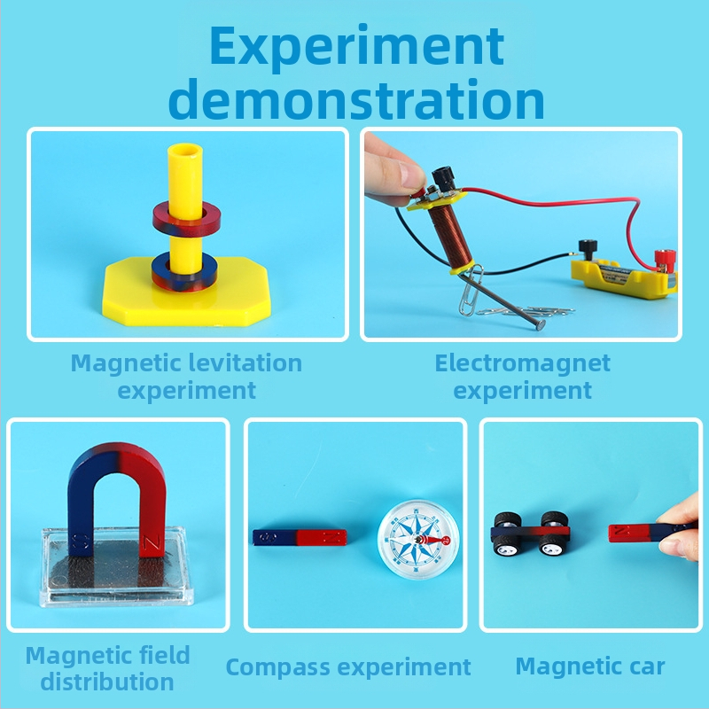 Magnetu komplekts sākumskolai zinātnes eksperimentiem ar kompasu — mācību palīglīdzekļi; Piemērojums: sākumsskola zinātne; Lietošana: iekšējā un ārējā vide; Materiāls: metāls, magnets, plastmasa; Svars: 234