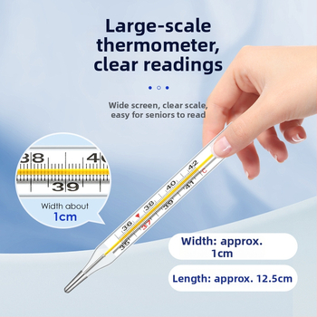Sklenený teplomer bez ortuti – pod pažou, s veľkým rozsahom, domáce použitie