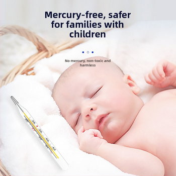 Sklenený teplomer bez ortuti – pod pažou, s veľkým rozsahom, domáce použitie