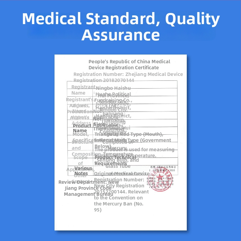 Meditsiiniklassi termomeeter suure ekraaniga, klaasist, Sanshan, pakend 1 karp